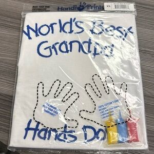 HandiPrints World's Best Grandpa T-Shirt with Paint - (XL) Father's Day Gift xl